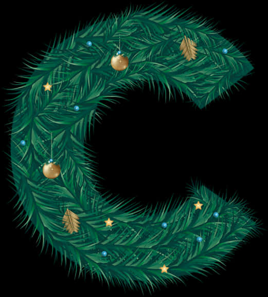 Grafiki ya Wreath ya Krismasi ya Sherehe Picha ya Ukuta