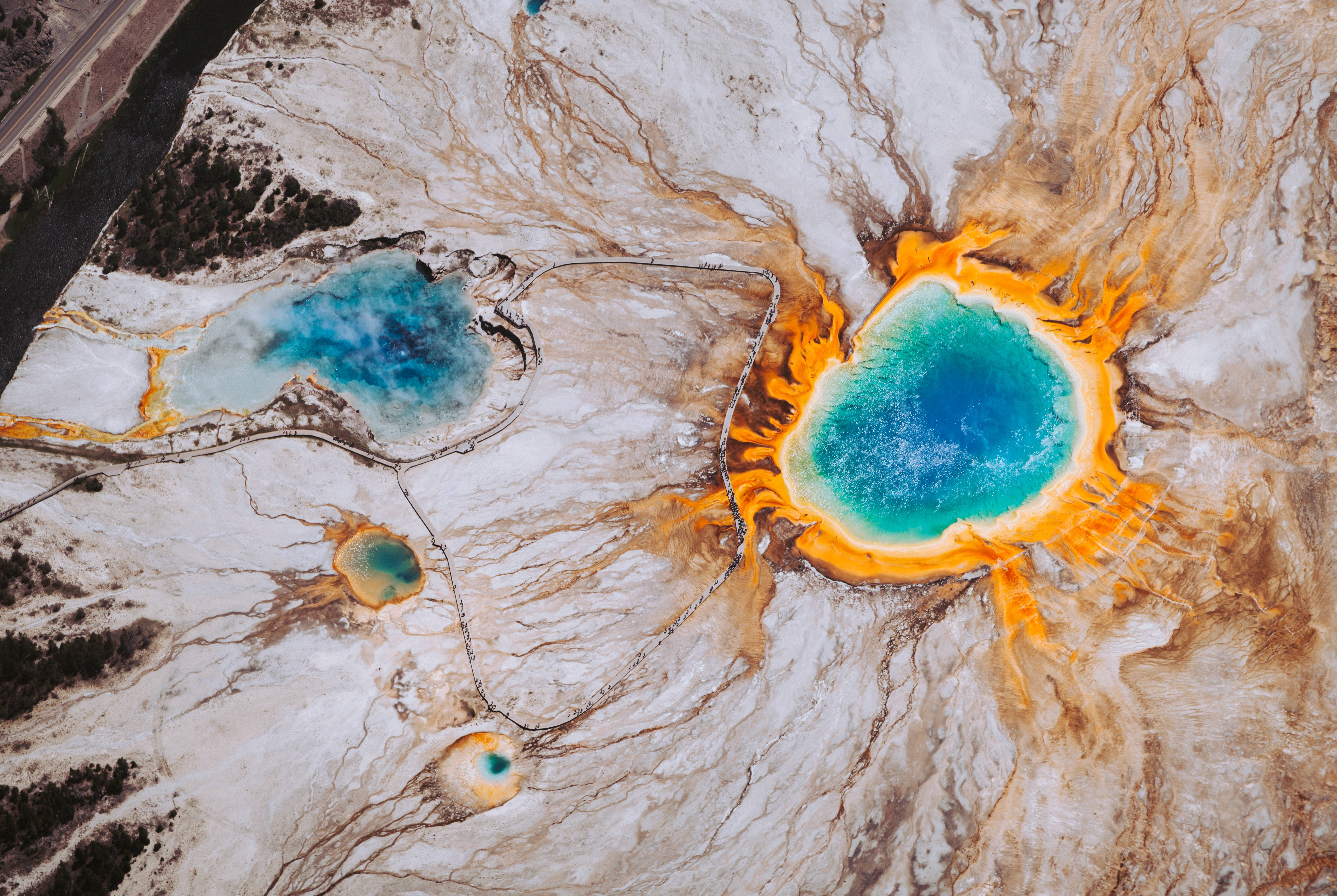 Grand Prismatic Spring - Yellowstone National Park, Wyoming, United States Picha ya Ukuta