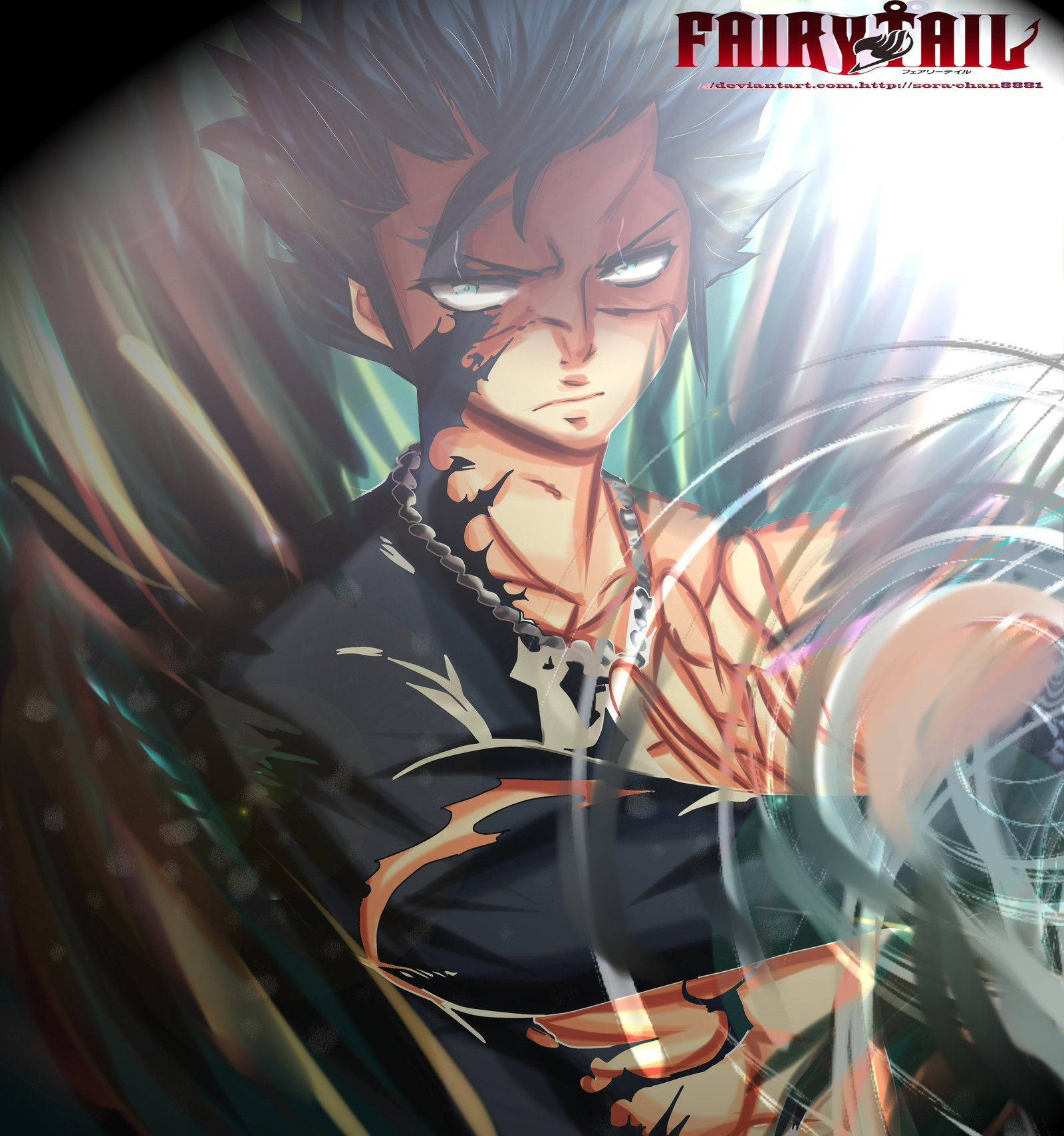 Gray Fullbuster kutoka Demon Slayer amejiandaa kuwaua mashetani Picha ya Ukuta