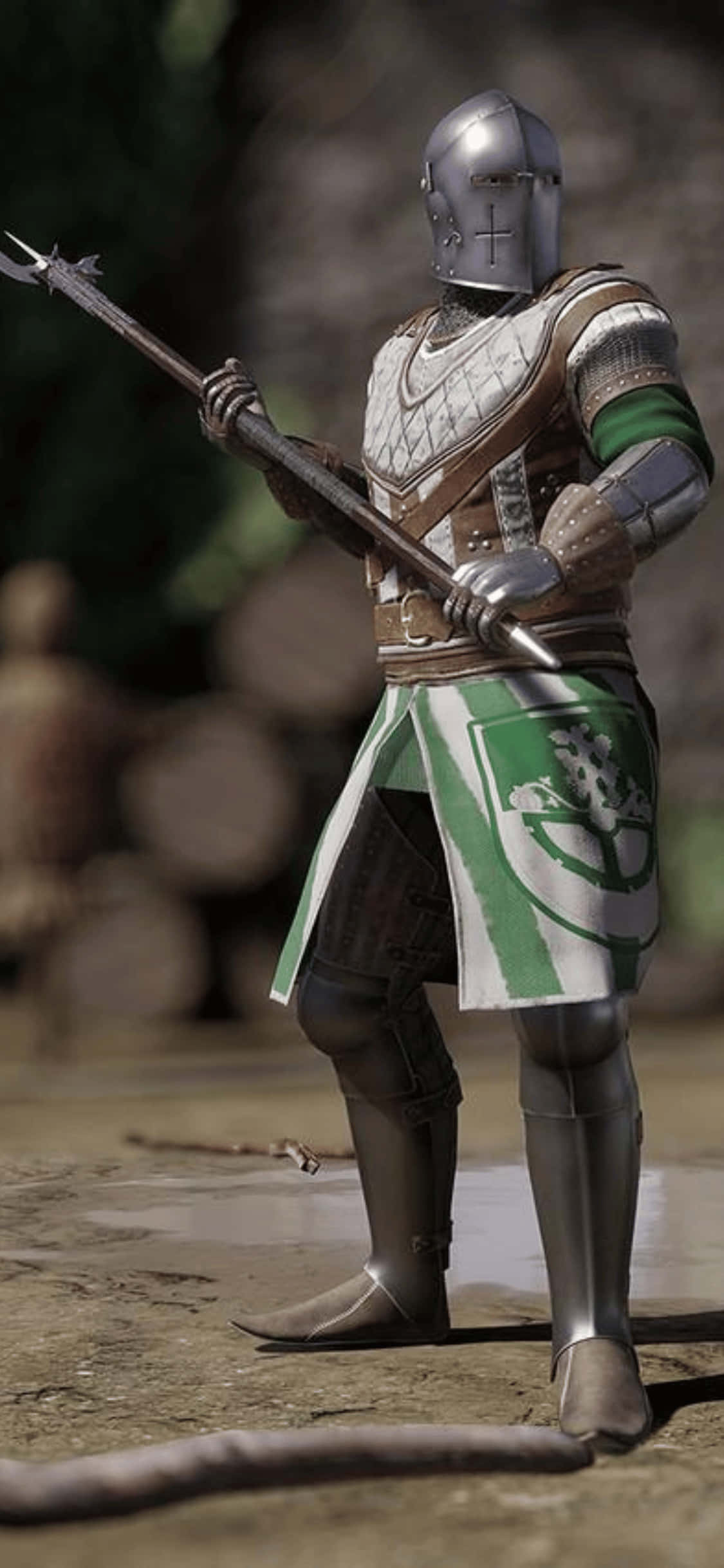 Jasiri wa Silaha ya Kijani iPhone Xs Mordhau Background Picha ya Ukuta