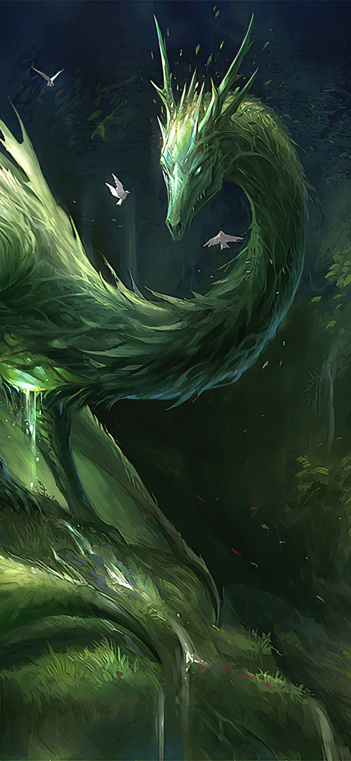 Green Dragon Of Nature Picha ya Ukuta