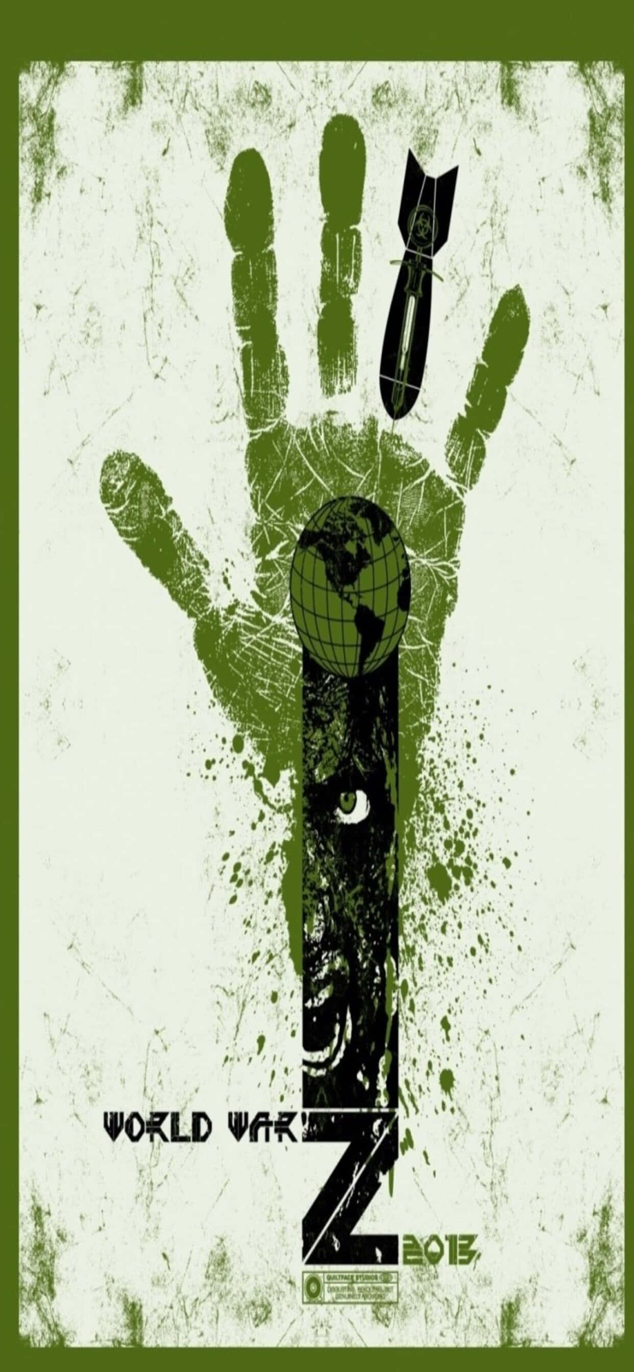 Green Hand Print iPhone XS Max World War Z Background Picha ya Ukuta