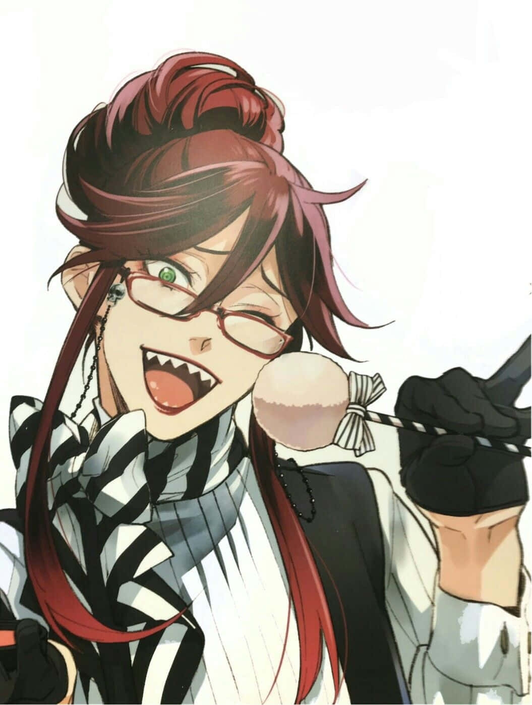 Grell Sutcliff akitazama kwa mwendo wa rangi na ujasiri katika taswira ya kupendeza. Picha ya Ukuta