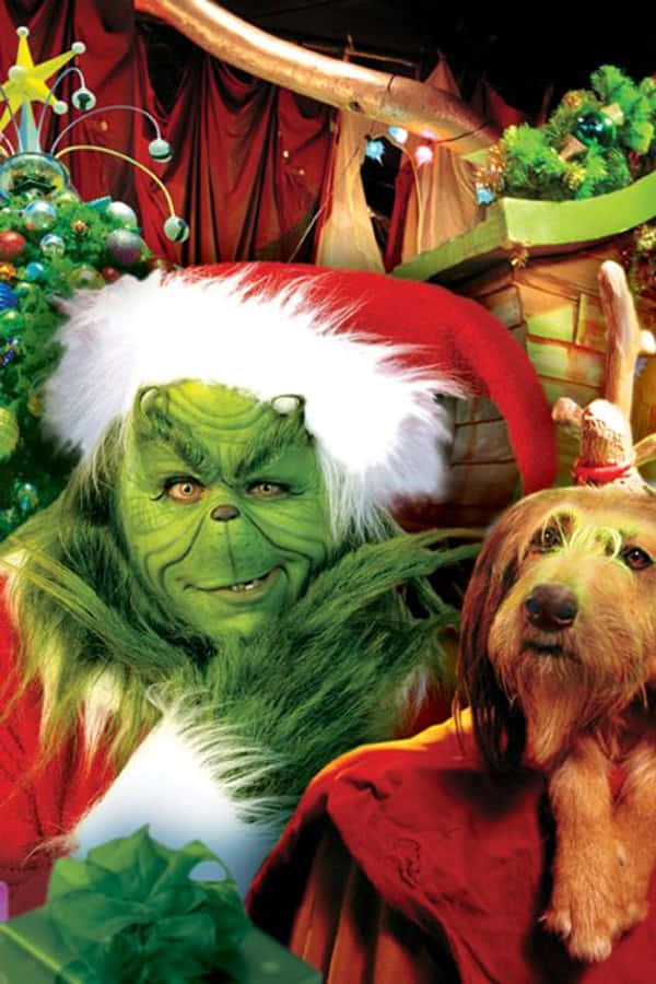 Grinch Krismasi iPhone Mbwa Picha ya Ukuta