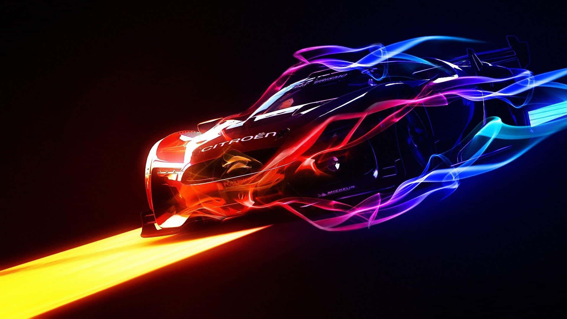 GT By Citroen Gari la Neon Baridi Picha ya Ukuta