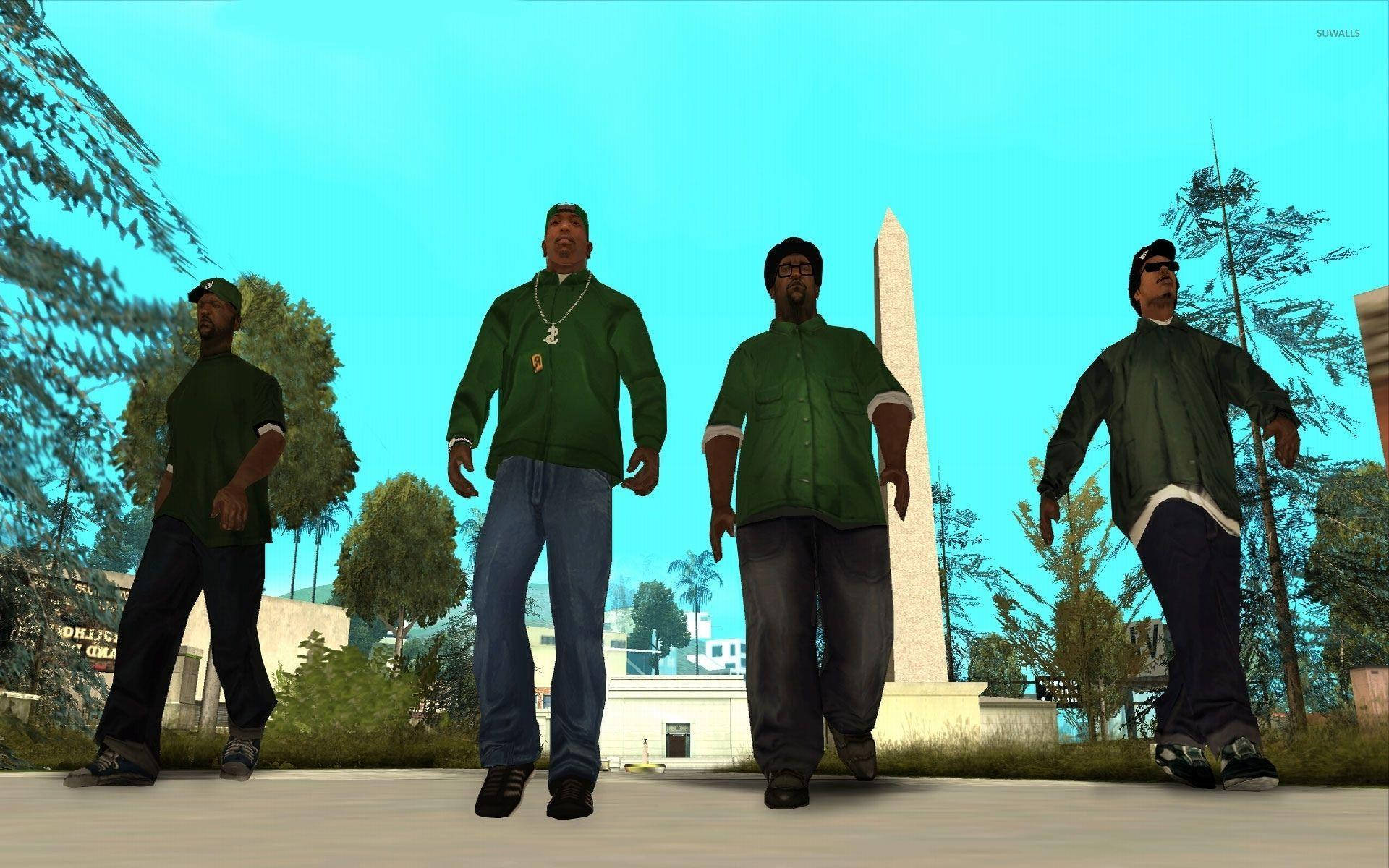 GTA SA 4K Barabara ya Groove Gang Picha ya Ukuta