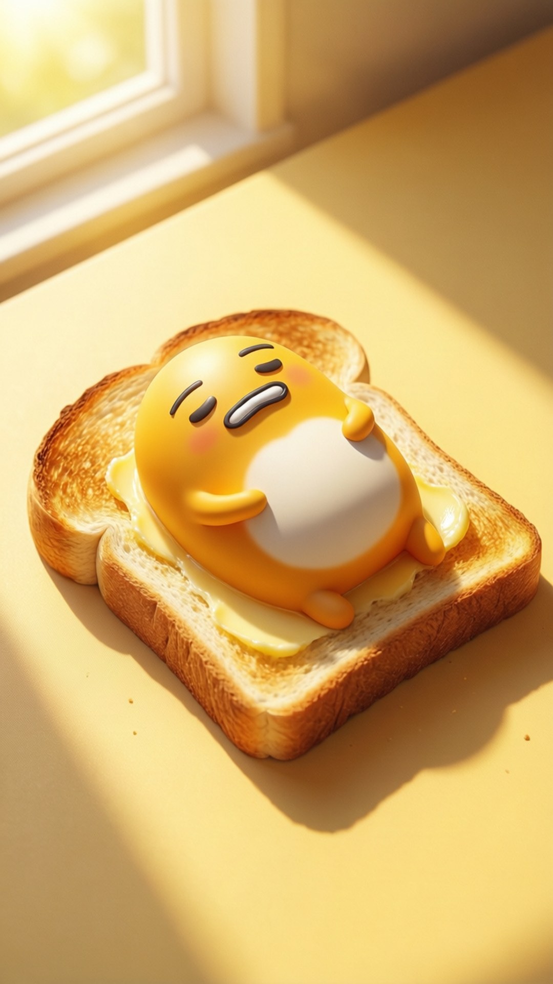 Gudetama Mvivu Juu ya Mkate Picha ya Ukuta