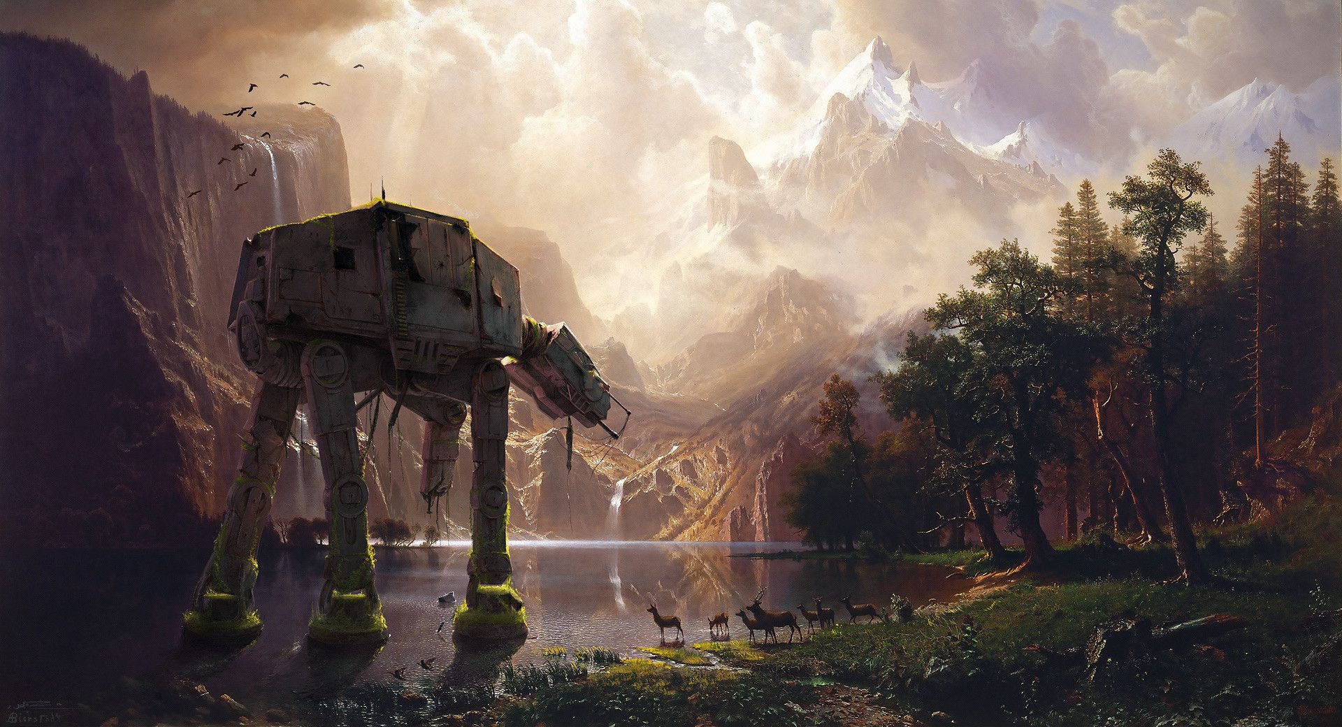 Gundua Maeneo Yasiyojulikana ya Anga na Ulimwengu wa Star Wars Picha ya Ukuta