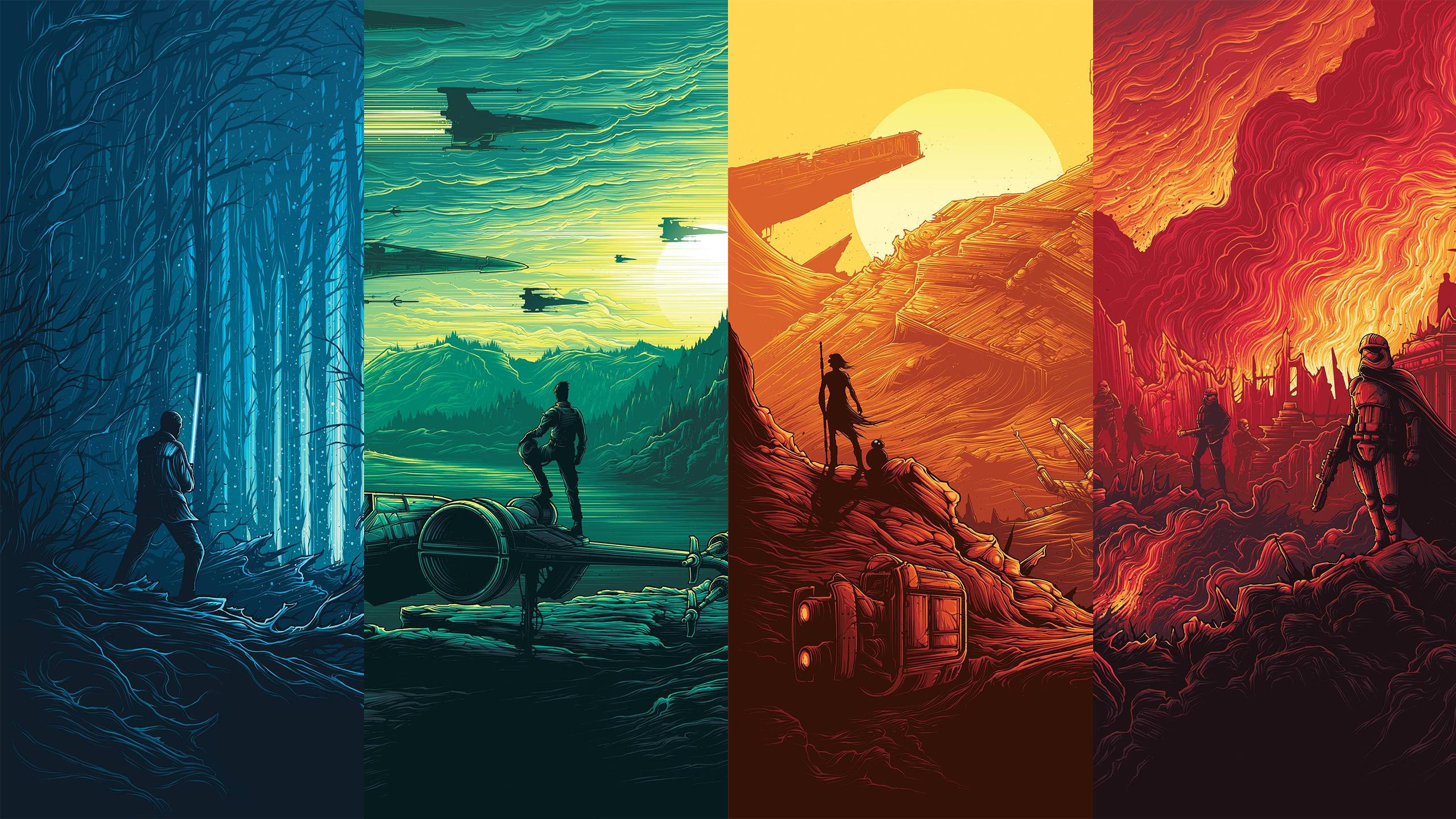Gundua The Force Awakens na Jedi Anayefunzwa Picha ya Ukuta