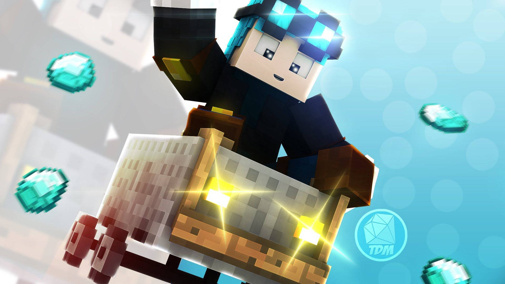 Gundua Ulimwengu Mpana wa Minecraft kupitia Safari ya Minecart Picha ya Ukuta