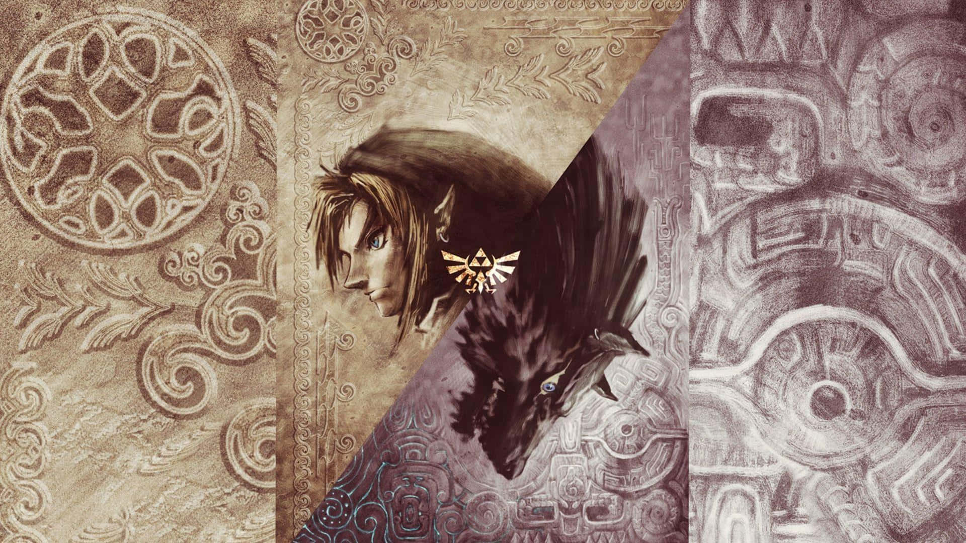 Hadithi ya Zelda Twilight Princess Link na Wolf Link Picha ya Ukuta