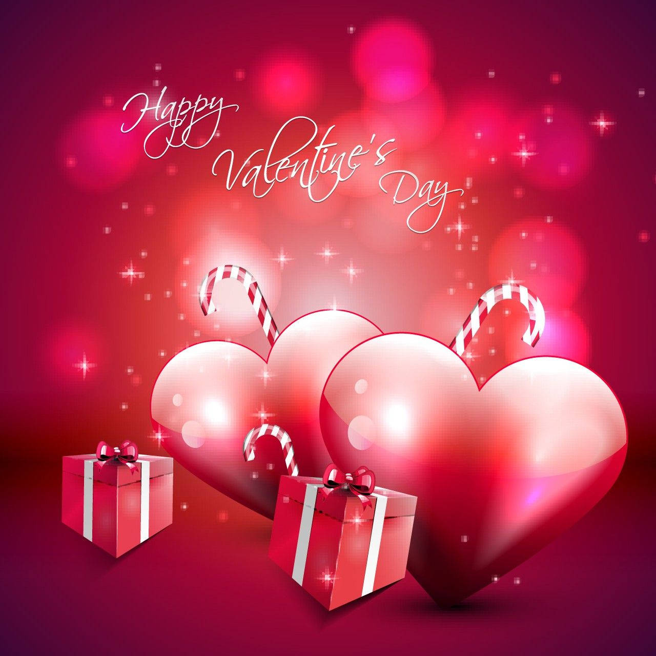 Hadiya za Kipekee za Valentine's Day za Heart Canes Picha ya Ukuta