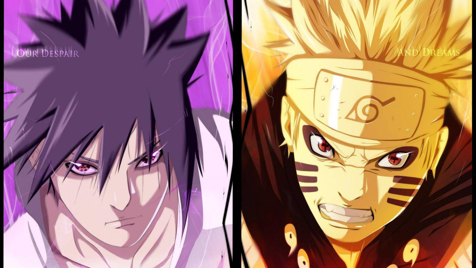 Hali ya Mungu Naruto na Sasuke Picha ya Ukuta