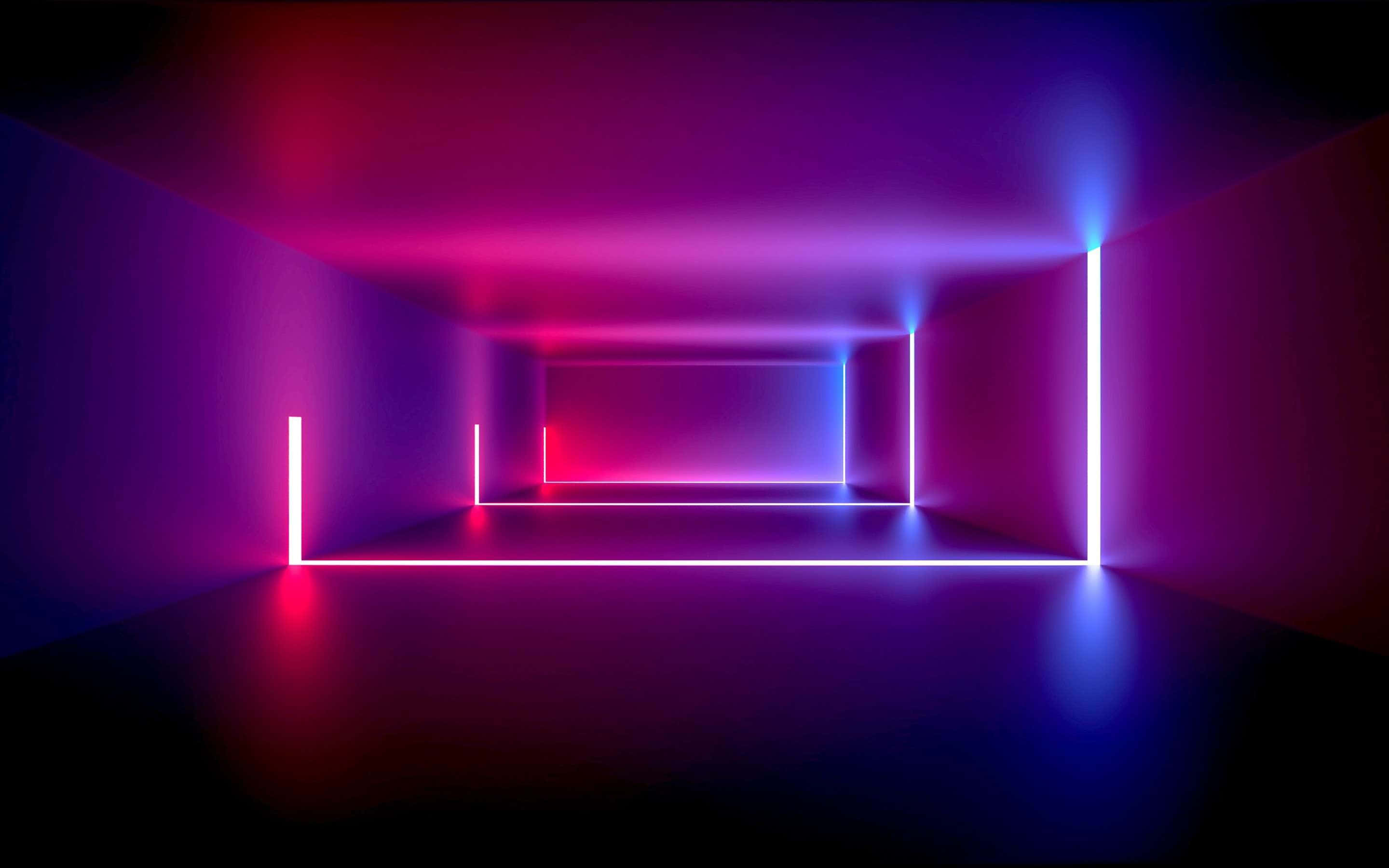 handaki la giza lenye taa za neon Picha ya Ukuta