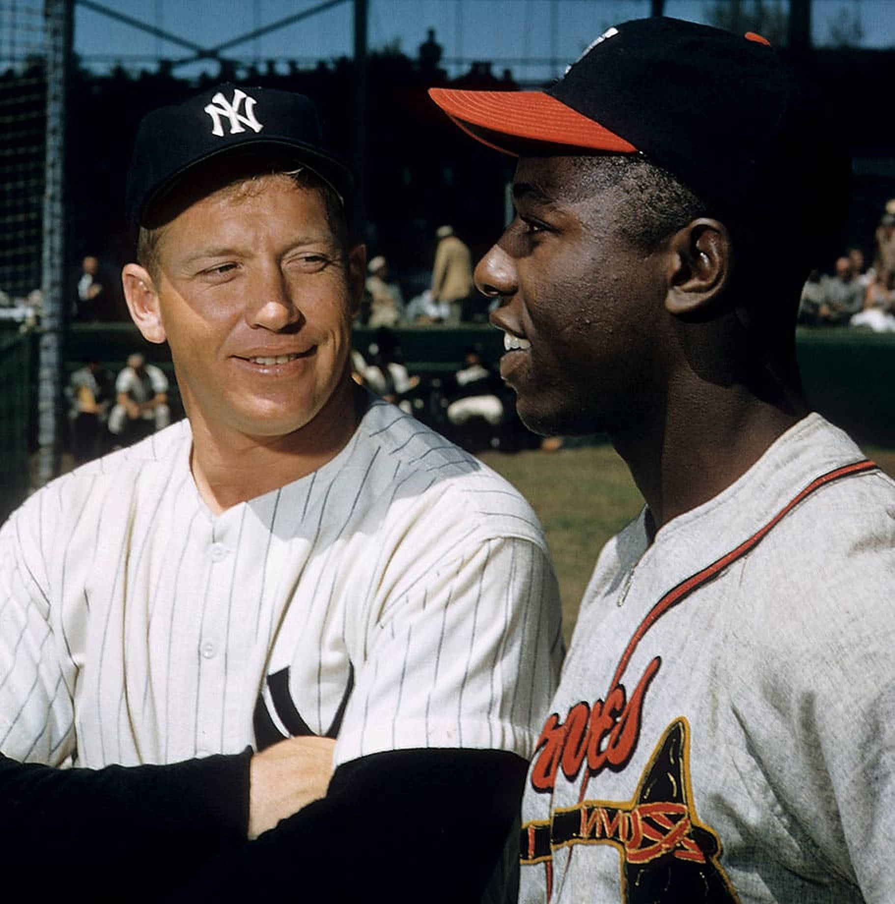 Hank Aaron Na Mickey Mantle Picha ya Ukuta