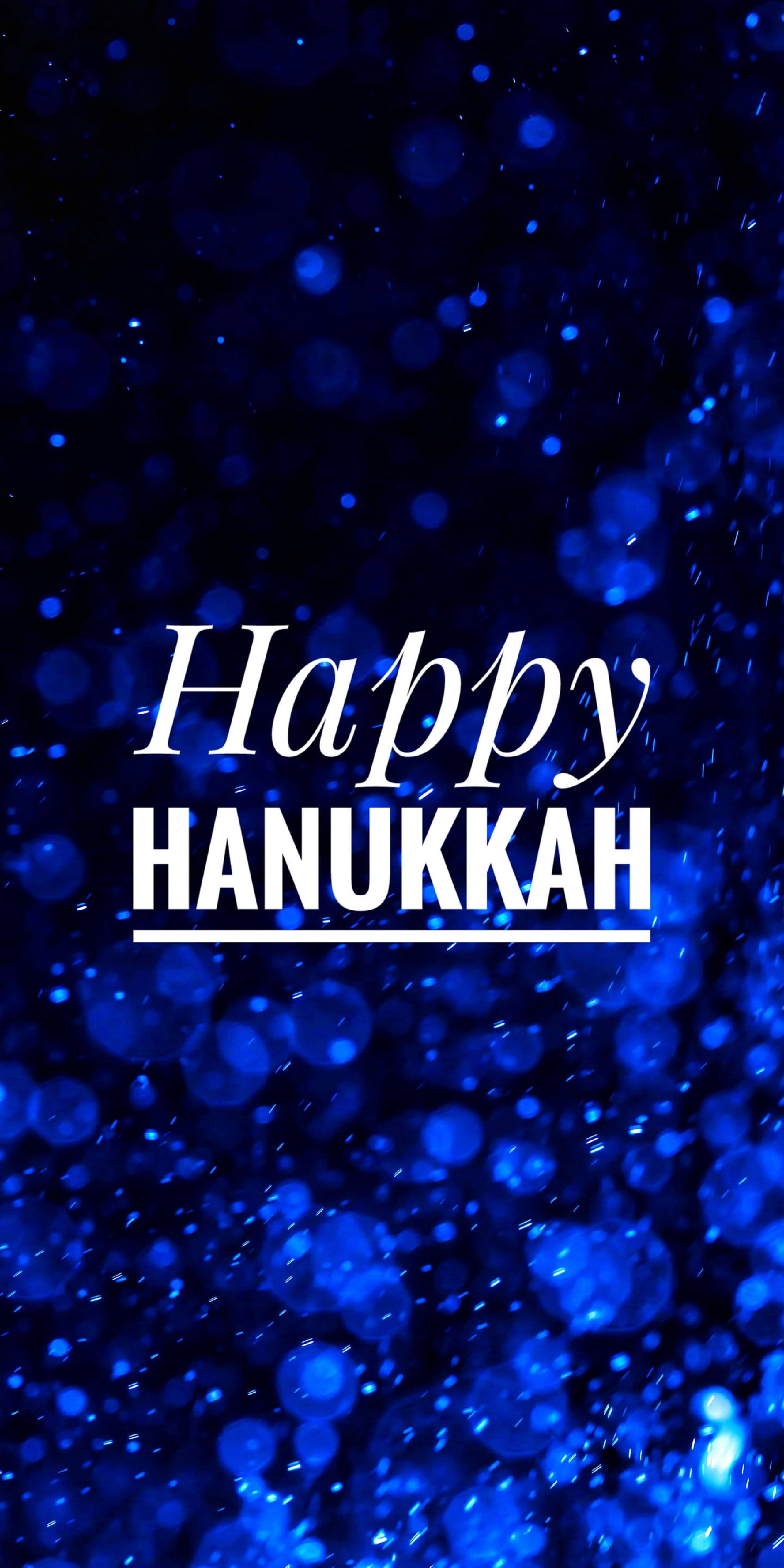 Hanukkah Sawa Aesthetic ya Bluu Picha ya Ukuta