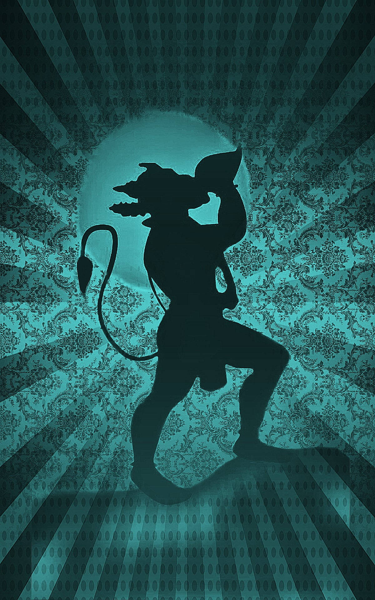 Hanuman Waweza Kijani Na Kamba Picha ya Ukuta