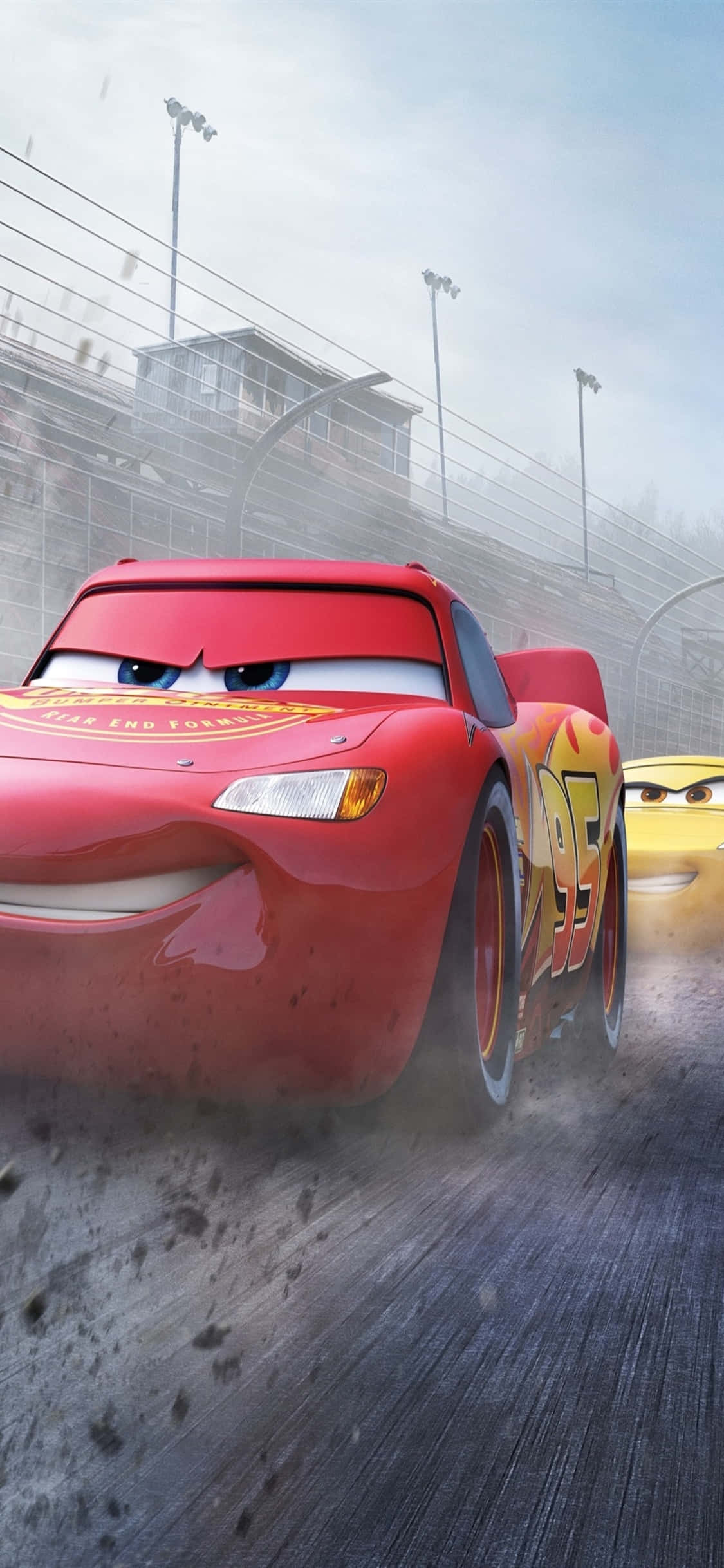 Happy Racing McQueen iPhone X Cars Background Picha ya Ukuta