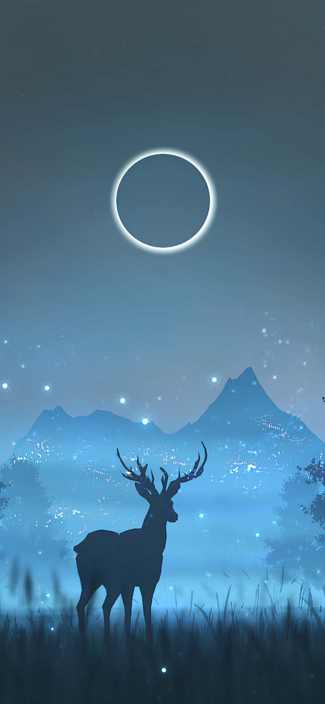 Happy Reindeer in a Winter Wonderland Picha ya Ukuta