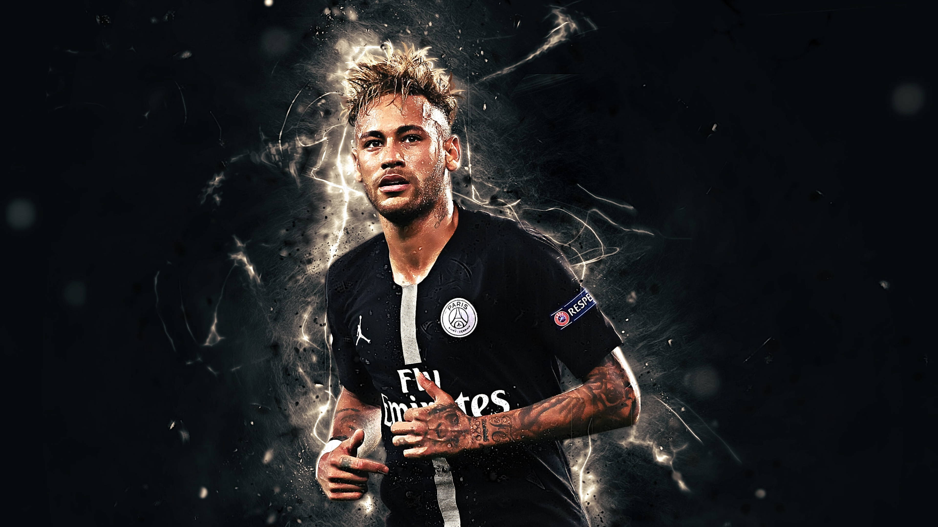 Hariri ya Neymar 4K Nyeusi Picha ya Ukuta