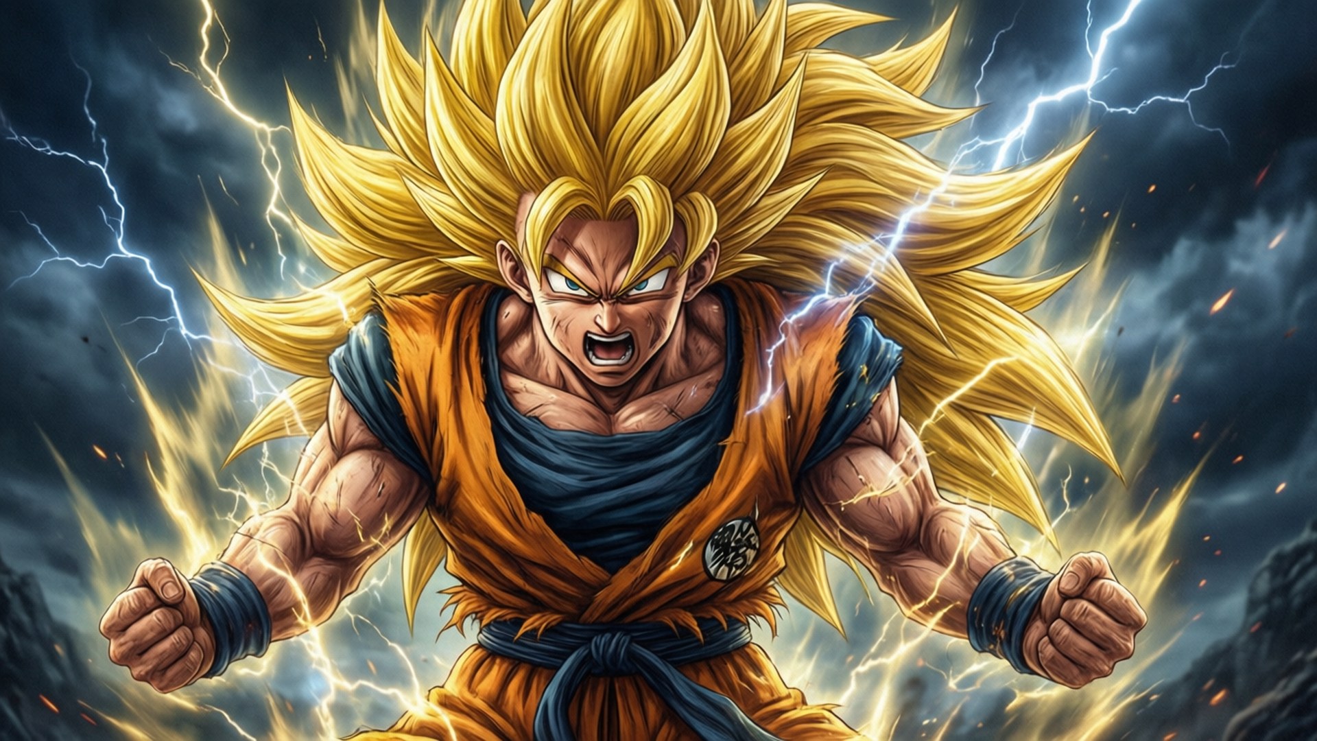 Hasira za Super Saiyan 3 Picha ya Ukuta