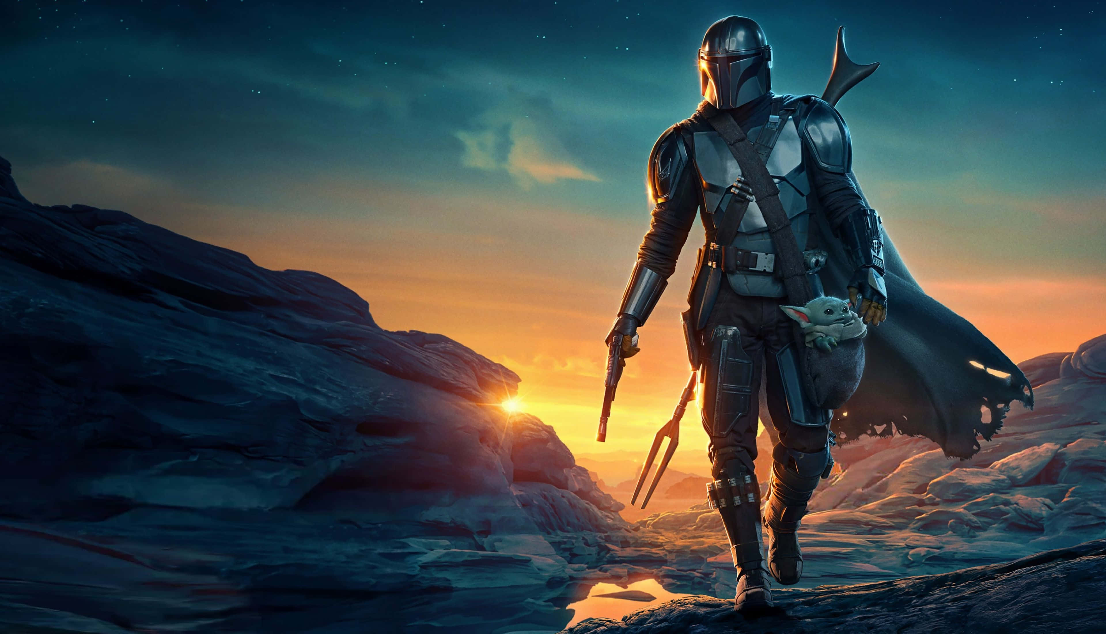 Hatua The Mandalorian Star Wars Picha ya Ukuta