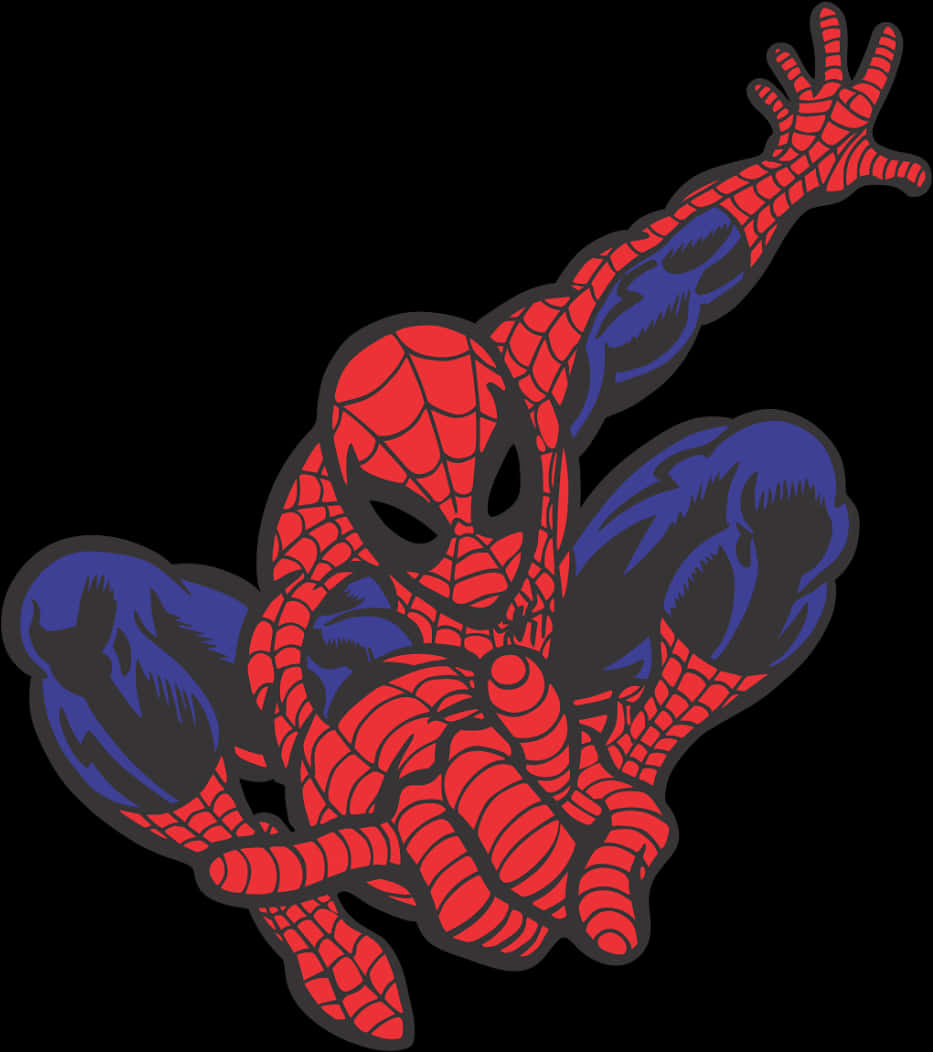 Hatua ya Kawaida ya Spiderman ya Kuruka Angani Picha ya Ukuta