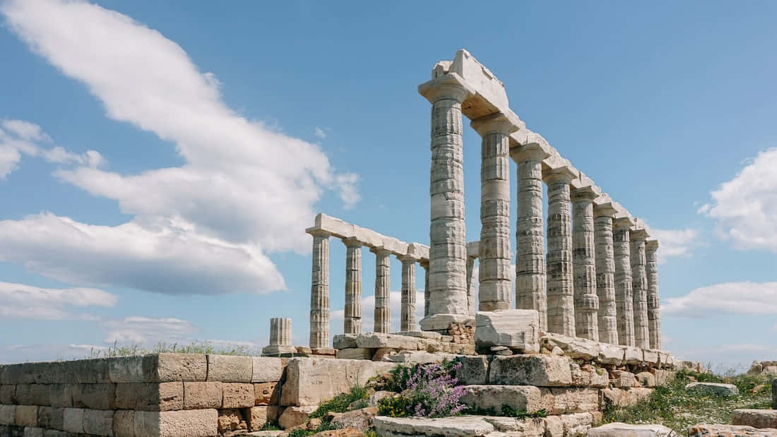 Hekalu la Kale la Poseidoni Picha ya Ukuta