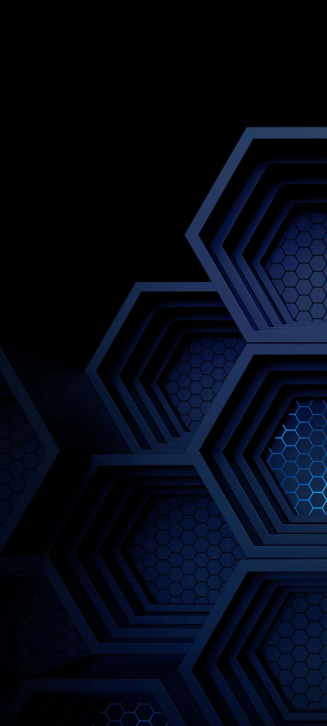 Heksagoni za AMOLED za Bluu Picha ya Ukuta