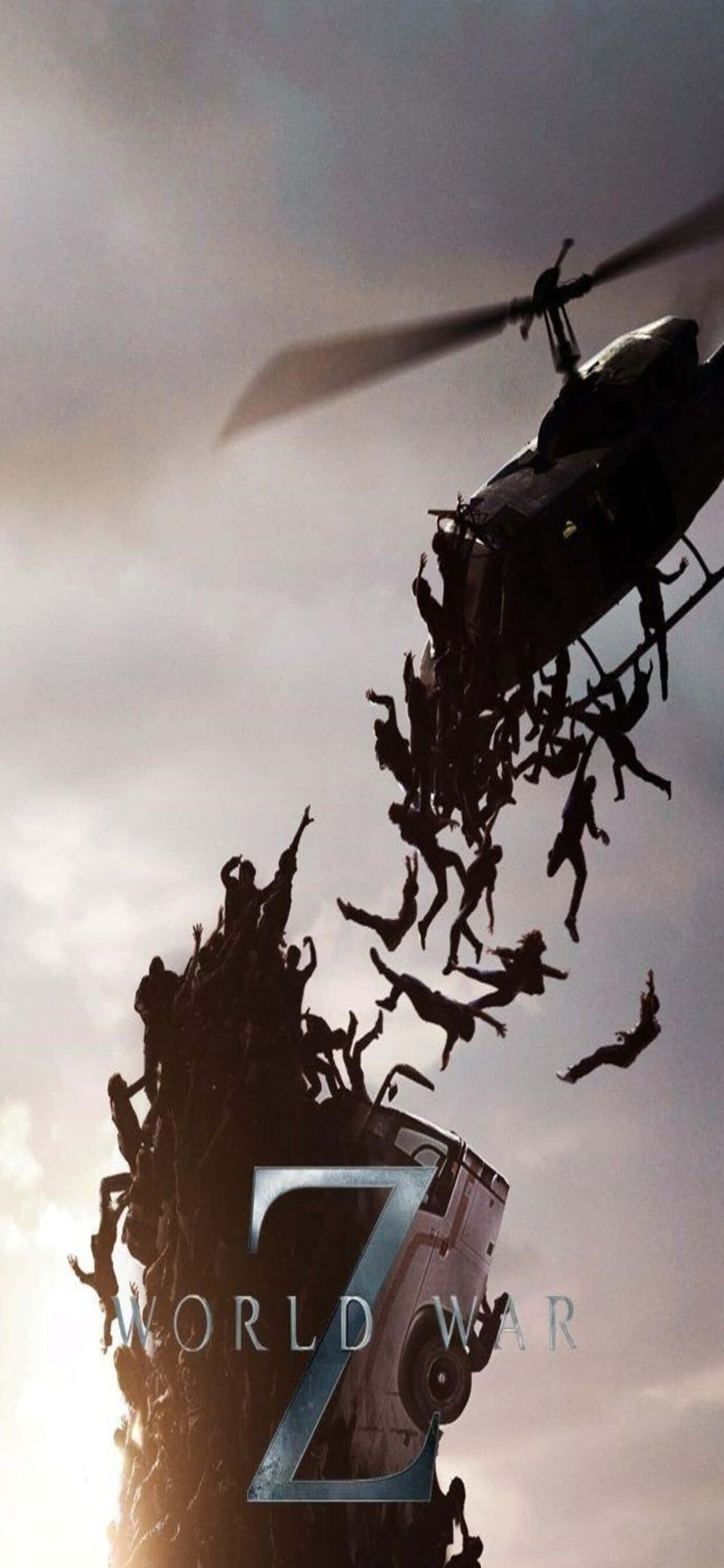 Helikopta Iliyotumbukwa iPhone XS Max World War Z Background Picha ya Ukuta