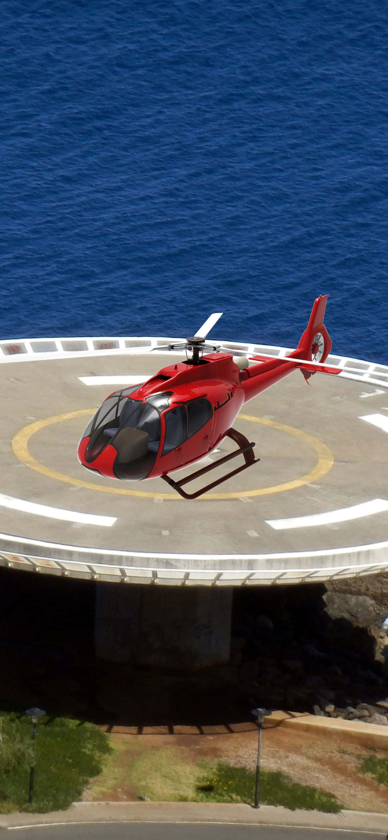 helikopta inaweza kufanya safari juu ya bahari Picha ya Ukuta