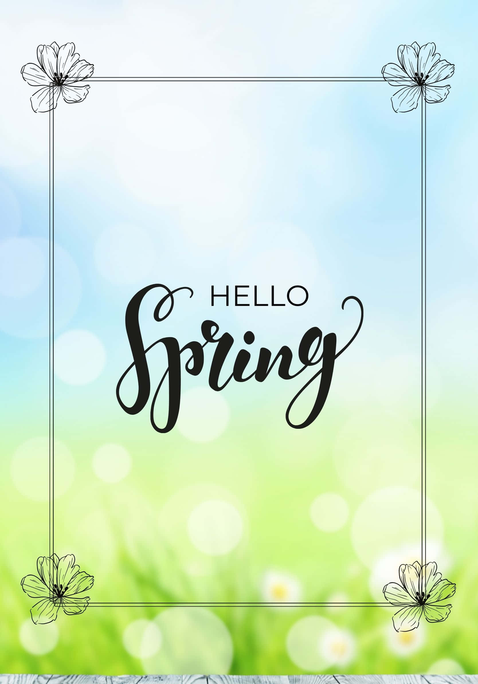 Hello Best Spring Misty Portrait Background Picha ya Ukuta
