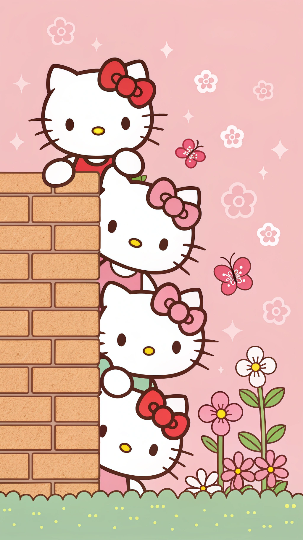 Hello Kitties Zilizotia Nyuma ya Ukuta ZIMEFICHULIWA KWA MSHTUKA Picha ya Ukuta