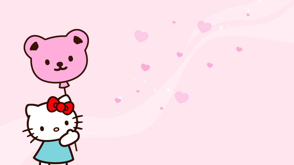 Hello Kitty Aesthetic akiwa na Puto ya Dubu Picha ya Ukuta