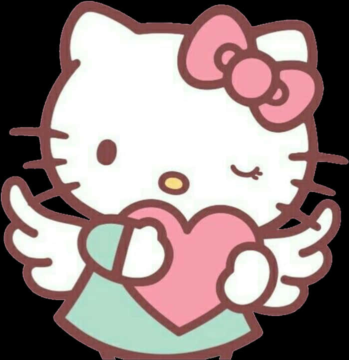 Hello Kitty Akiwa na Moyo Picha ya Ukuta
