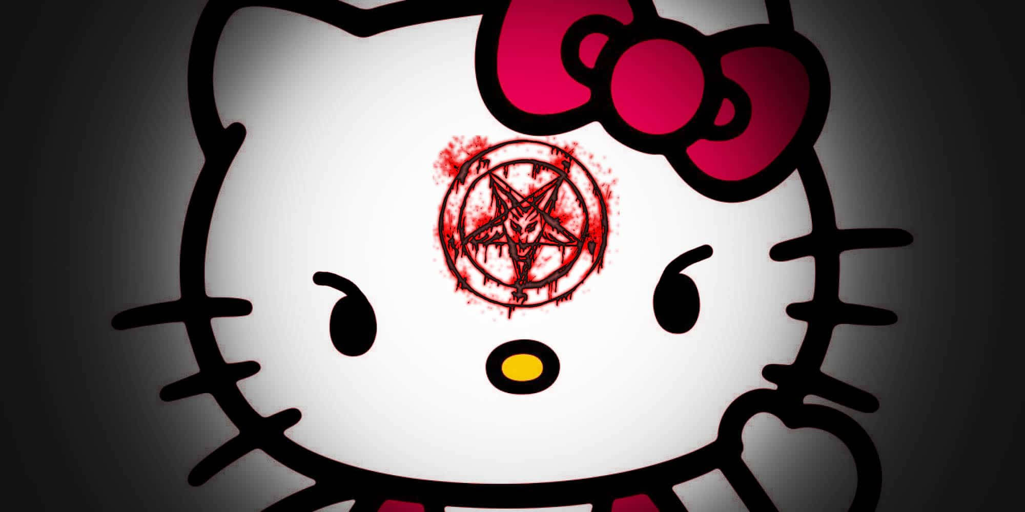 Hello Kitty Halloween Alama ya Damu Picha ya Ukuta