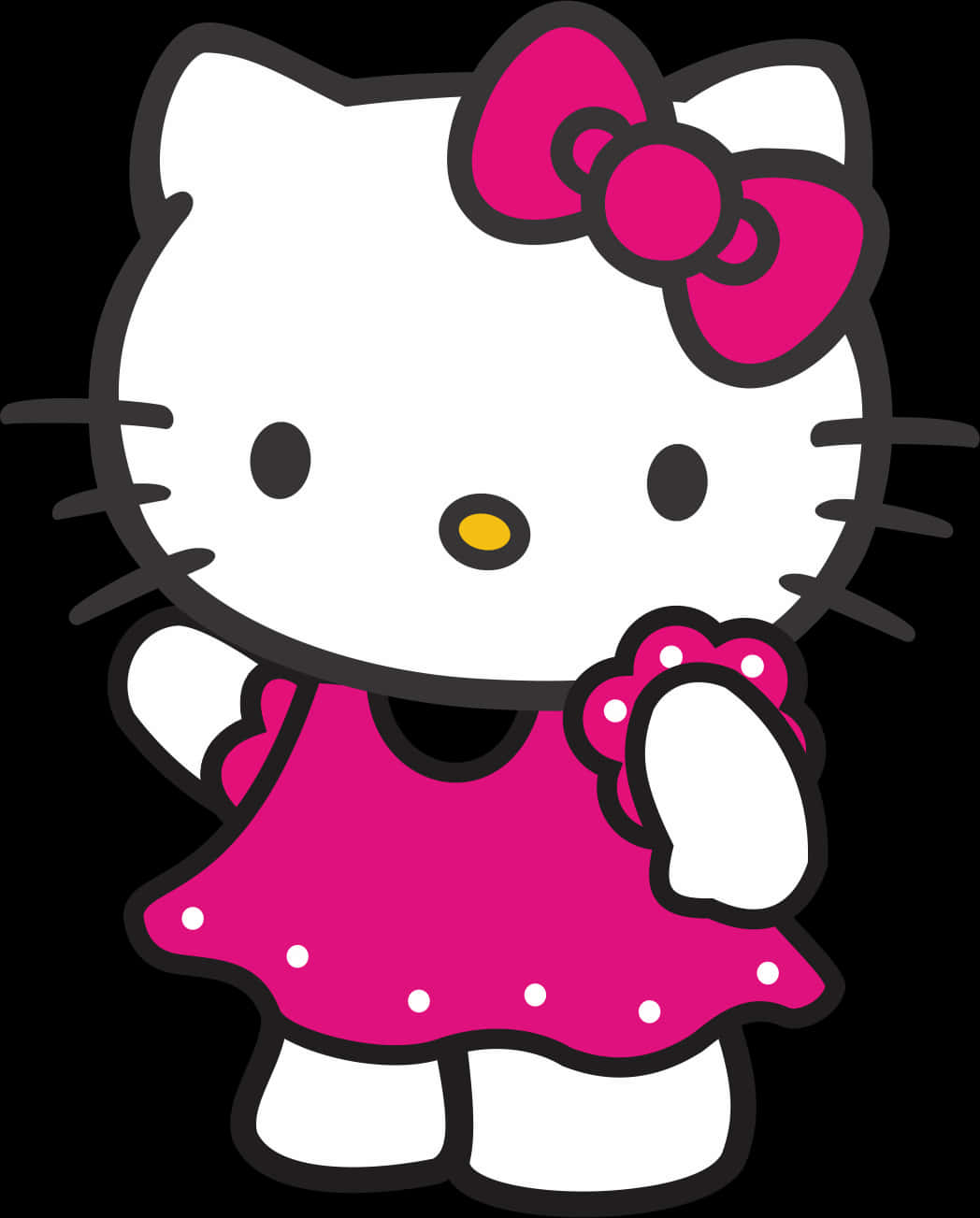 Hello Kitty katika Mavazi ya Pinki Picha ya Ukuta