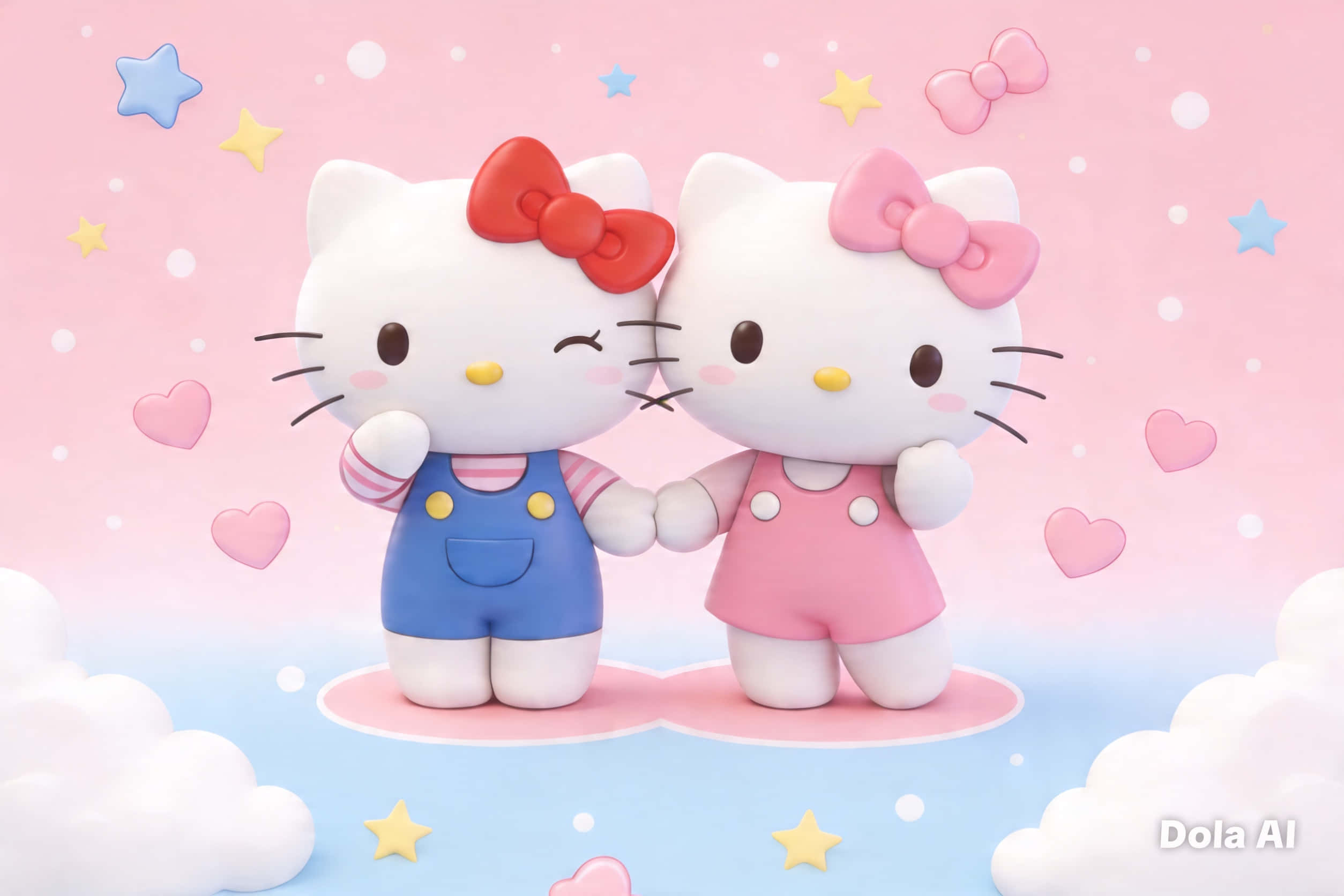 Hello Kitty na Mimmy Picha ya Ukuta