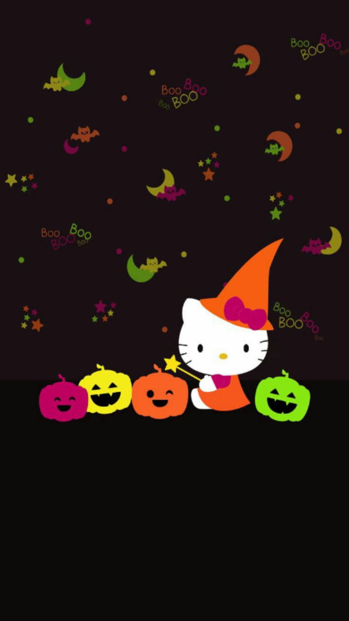 Hello Kitty Nyeusi ya Halloween Mrembo Picha ya Ukuta
