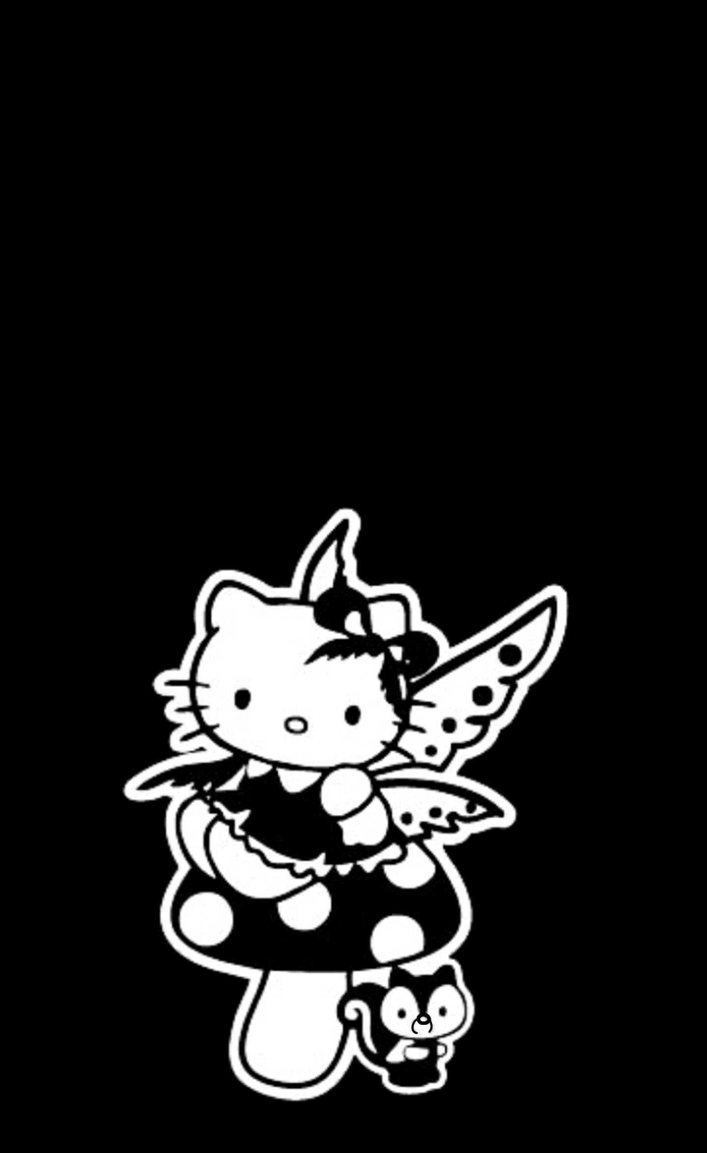 Hello Kitty Nyeusi Katika Vazi la Fairy Picha ya Ukuta