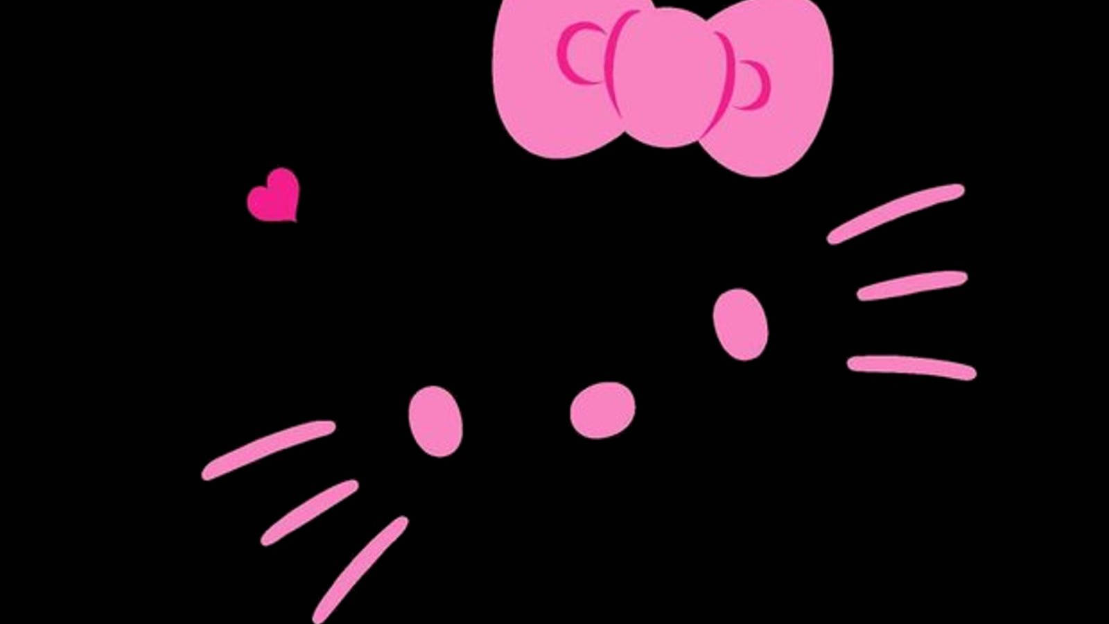 Hello Kitty Nyeusi Ndogo yenye Mtindo Rahisi Picha ya Ukuta