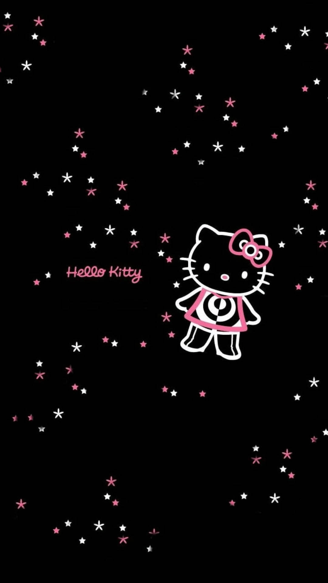 Hello Kitty Nyeusi yenye Nyota Picha ya Ukuta