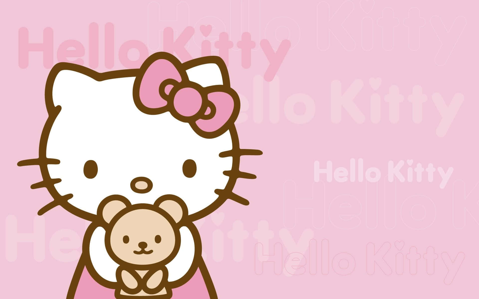 Hello Kitty Pamoja na Kinyago cha Kuchezea Picha ya Ukuta