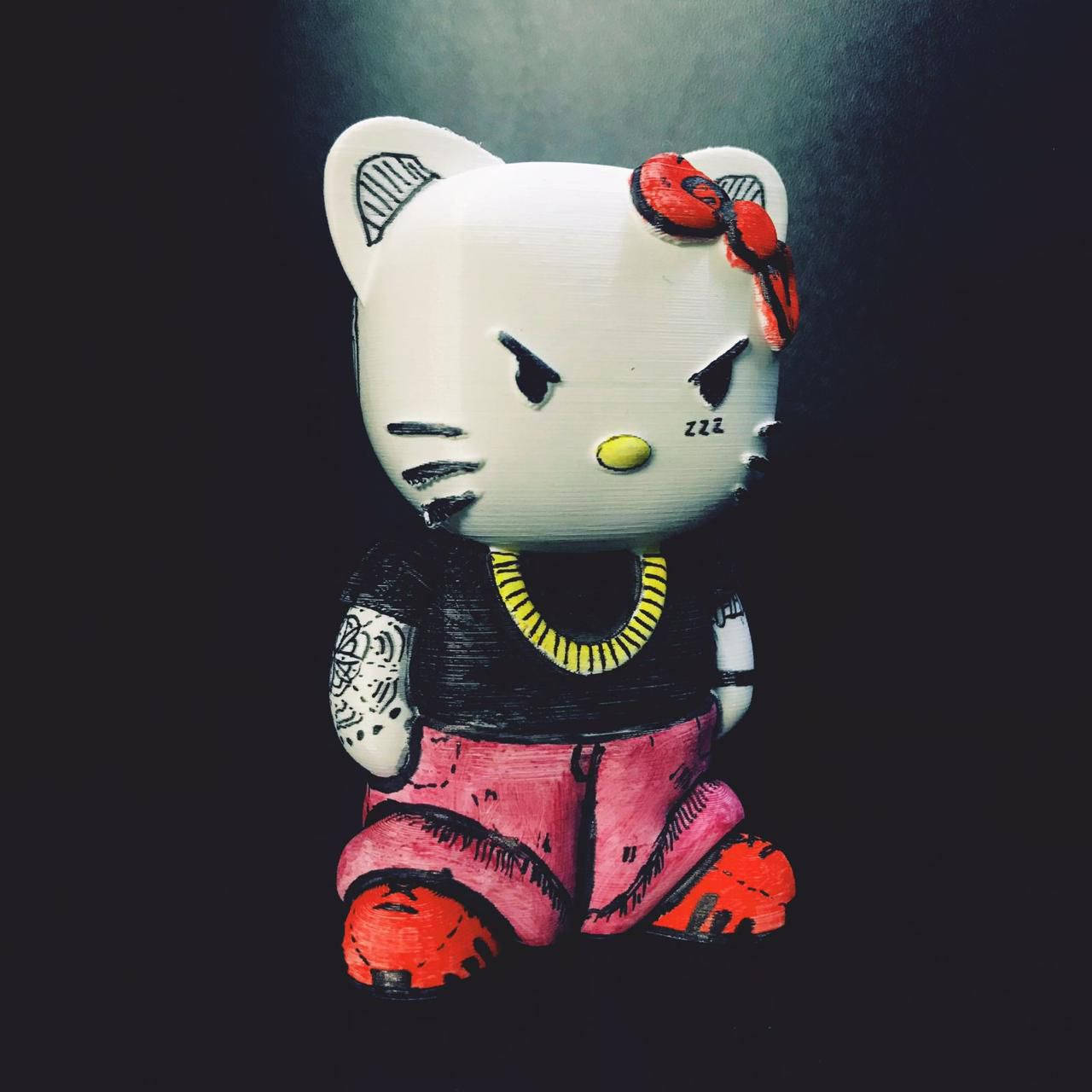 Hello Kitty ya Halloween yenye Kinai Picha ya Ukuta