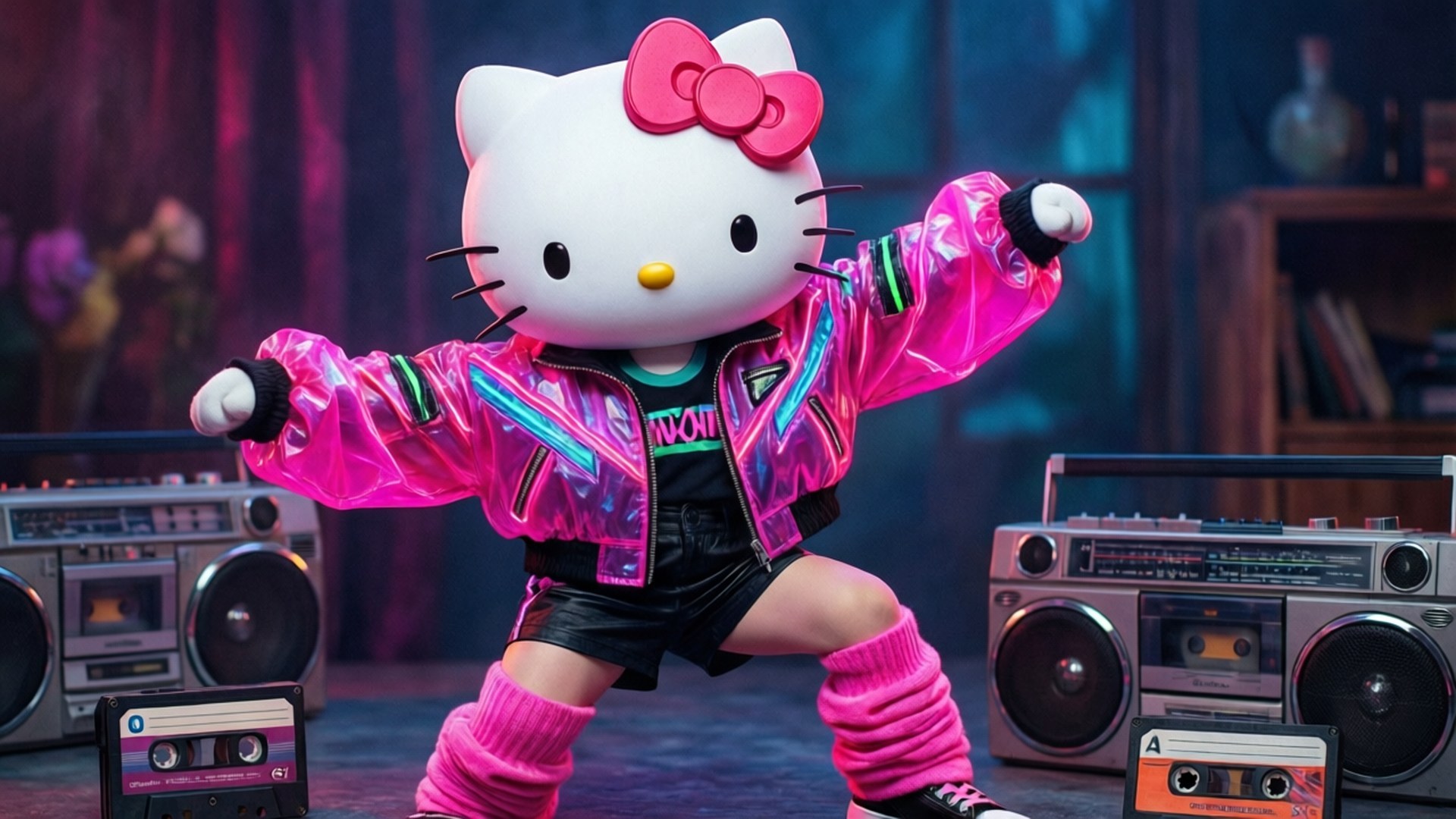 Hello Kitty ya Retro Picha ya Ukuta