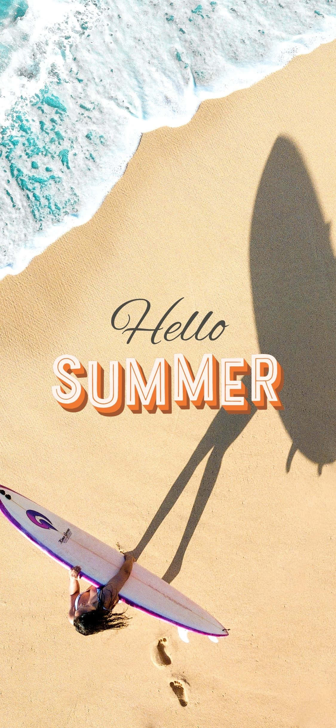 Hello Summer Mandharinyuma ya iPhone X ya Majira ya Kiu Picha ya Ukuta