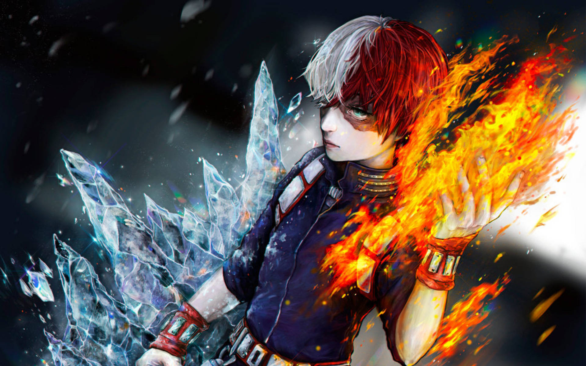 Hero Mdogo Todoroki wa Vipengele Viwili Picha ya Ukuta
