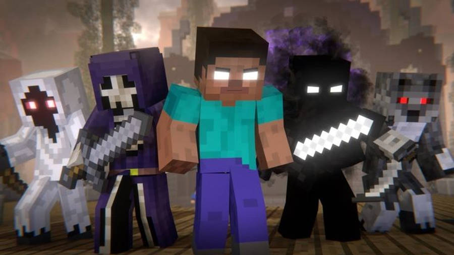 Herobrine wa Minecraft na Viumbe na Kiumbe Picha ya Ukuta