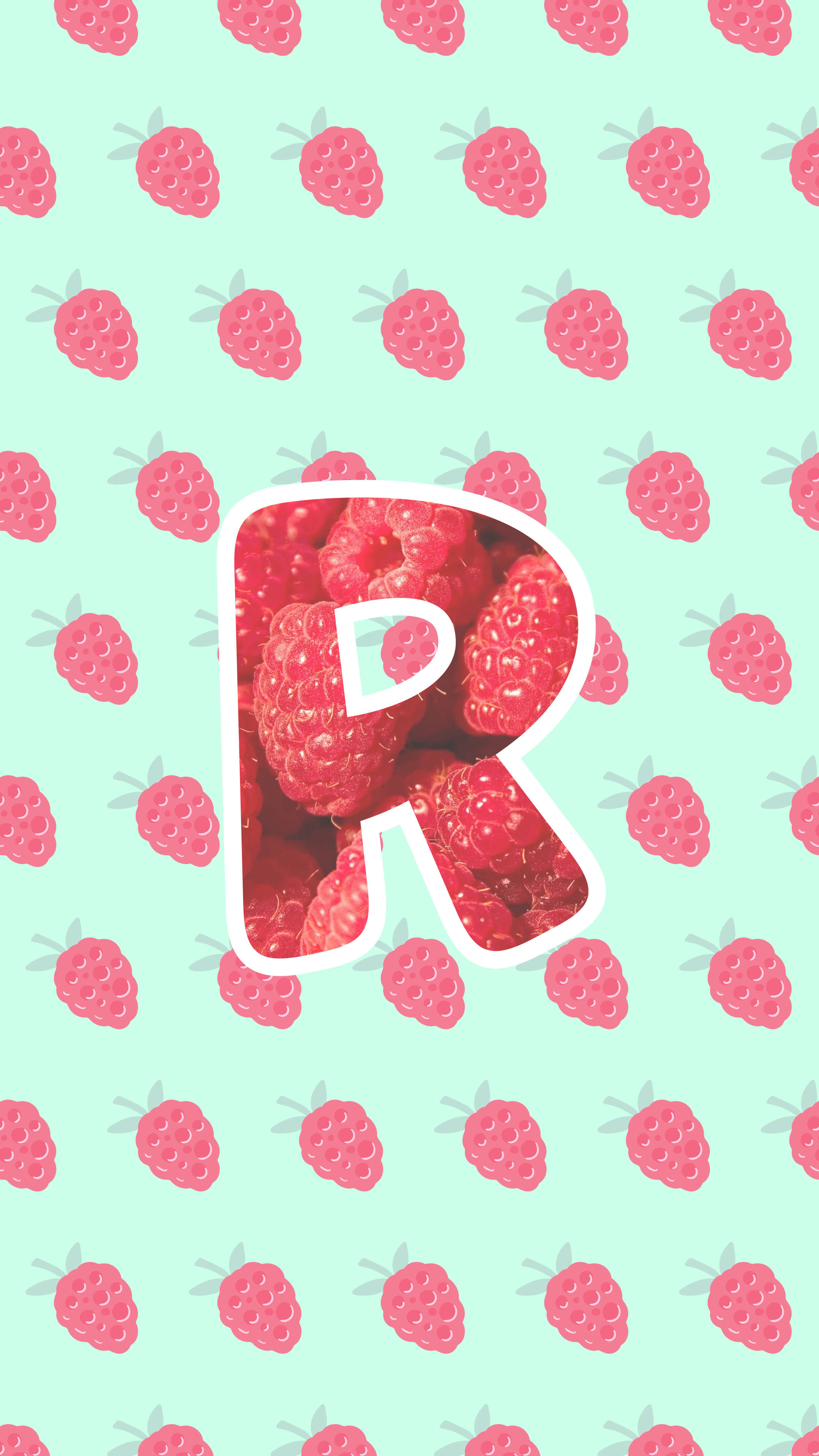 Herufi R ya Strawberry Picha ya Ukuta
