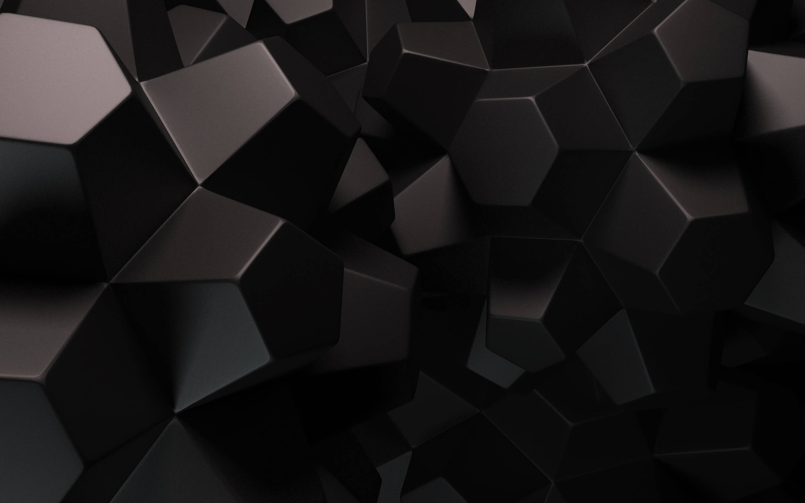 Hexagonal Nyeusi 3D Picha ya Ukuta